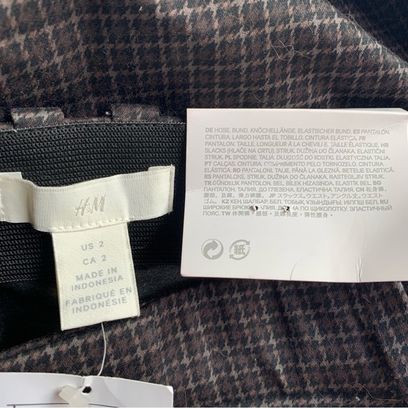 H&M Plaid Slacks Ladies Size 2 NWT Ankle Length - Picture 4 of 10